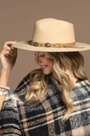 Western Concho Wool Panama Hat