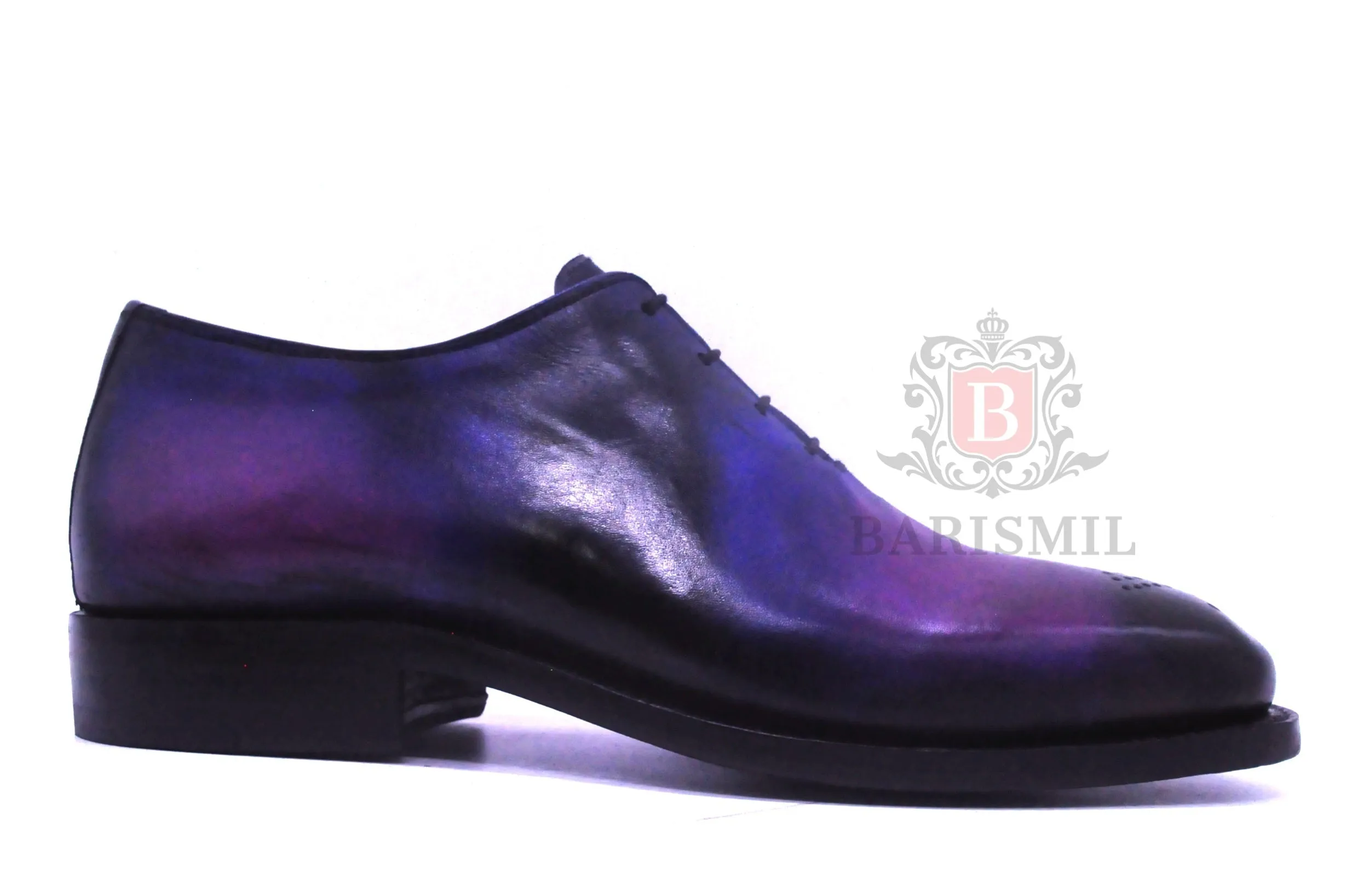 William - Purple Whole-cut Patina Shoes