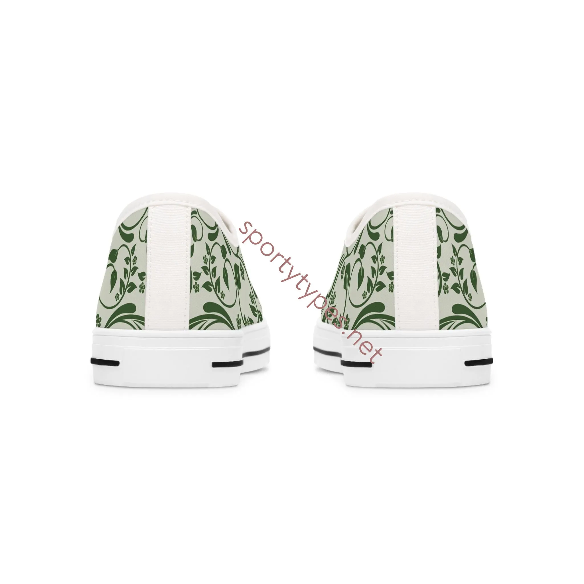 Women's Green Leaf Low Top Canvas Sneakers